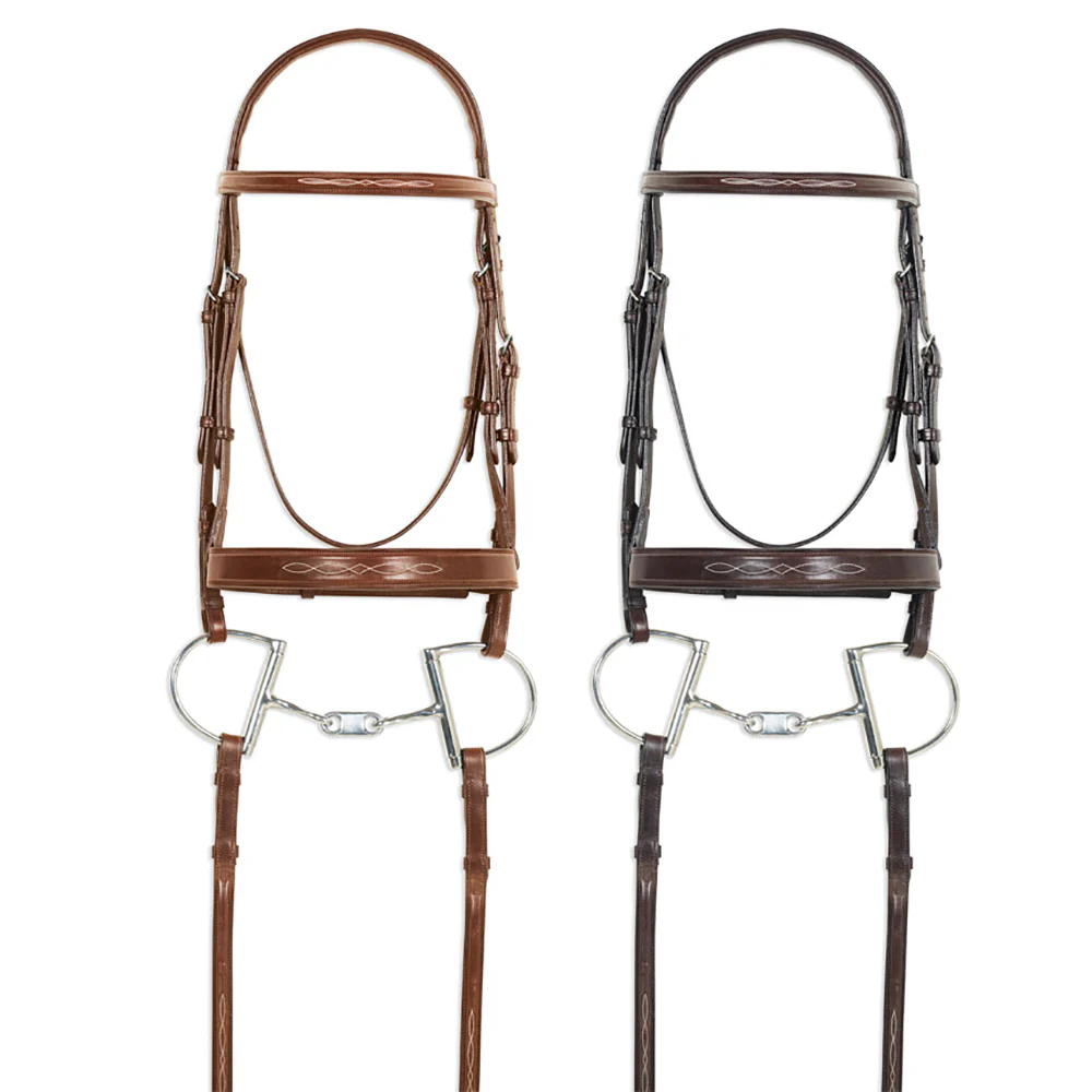 Pessoa® Pro Fancy-Stitched Wide Nose Bridle - Image 5