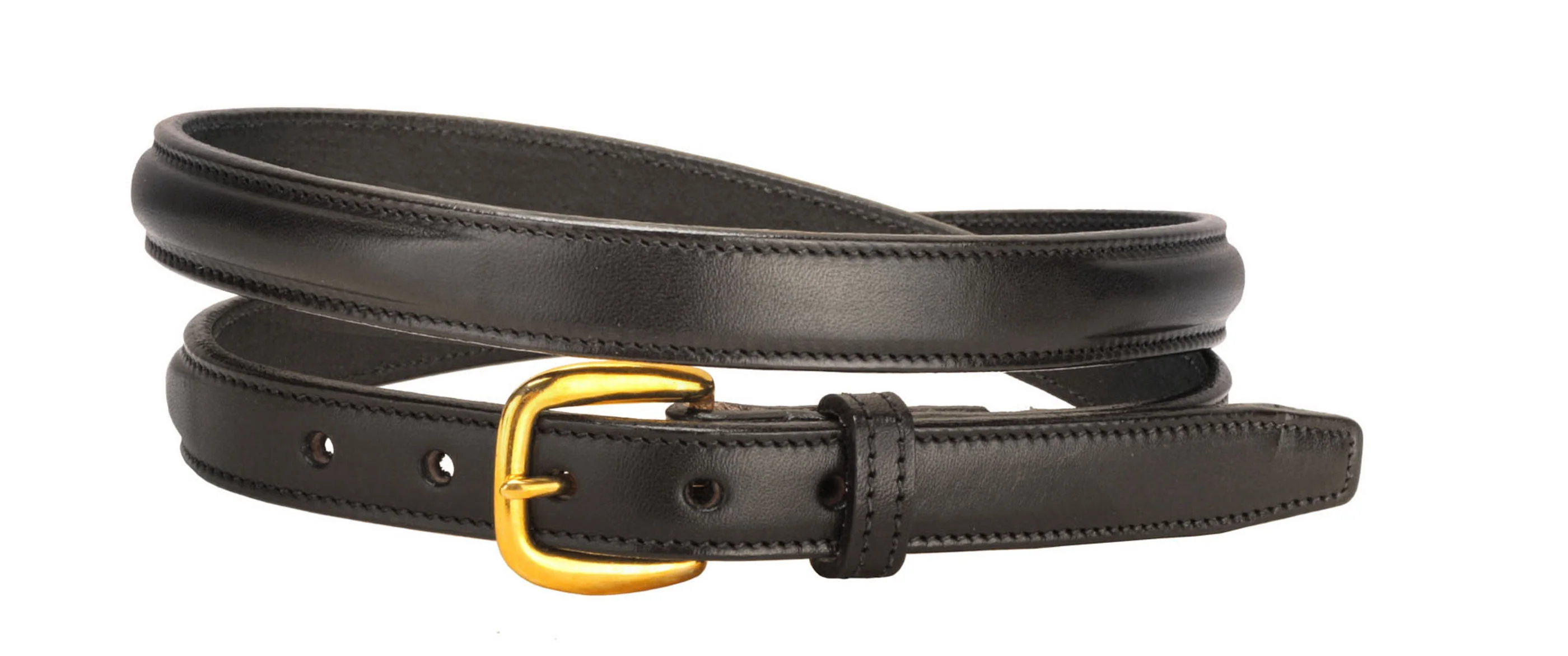 Tory Leather 3/4" Raised Belt with Brass Buckle & Nameplate Space - Image 3