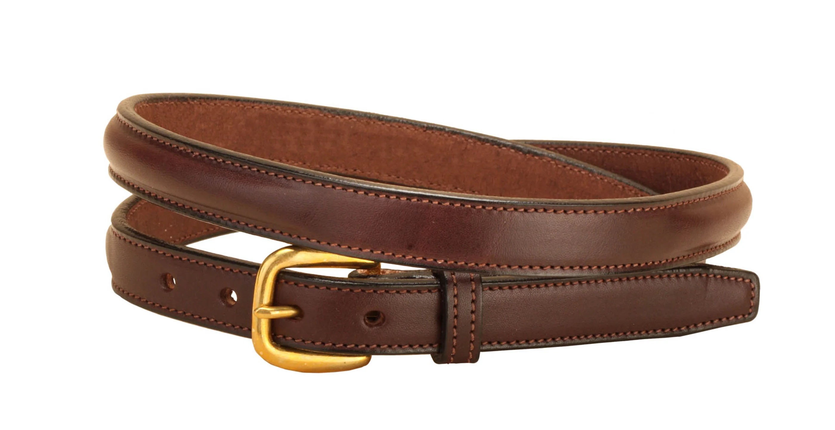 Tory Leather 3/4" Raised Belt with Brass Buckle & Nameplate Space - Image 5